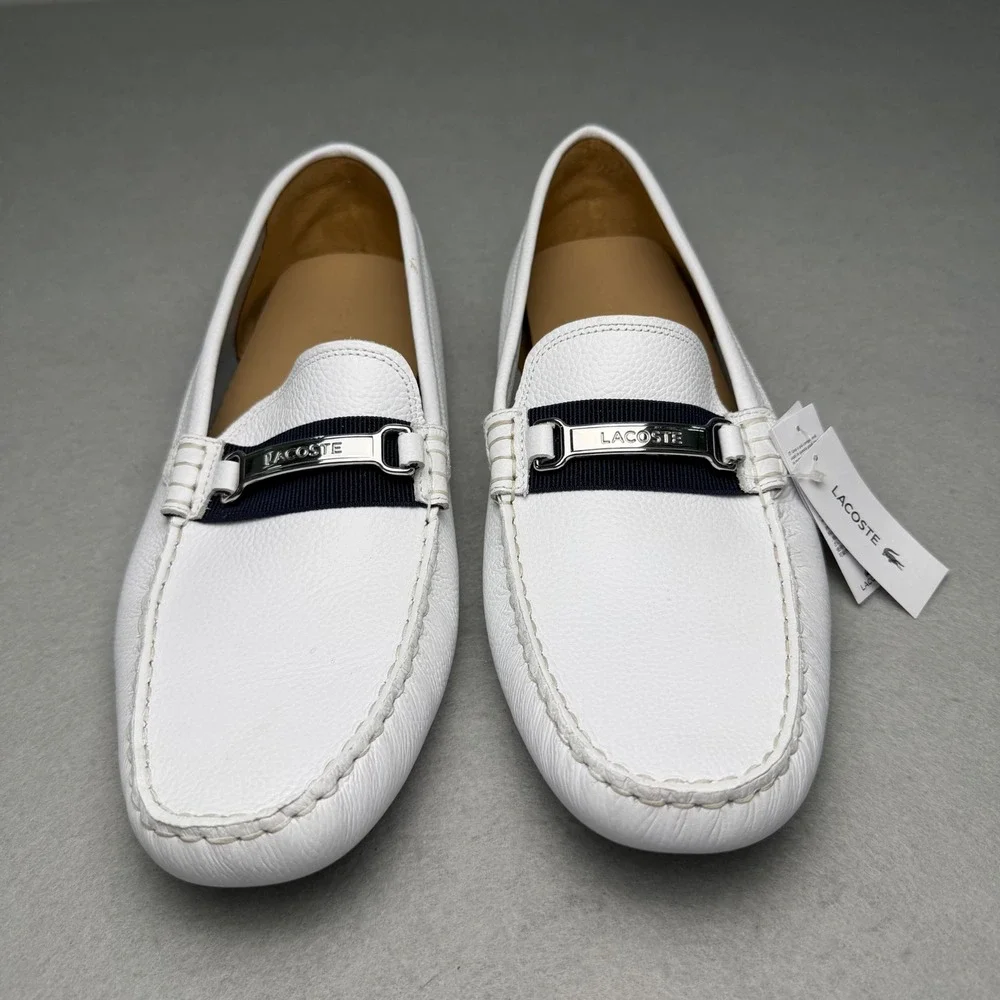 Lacoste Ansted 319 White Leather Driving Loafers Mens Size 13 NWT 7-38CMA0084042